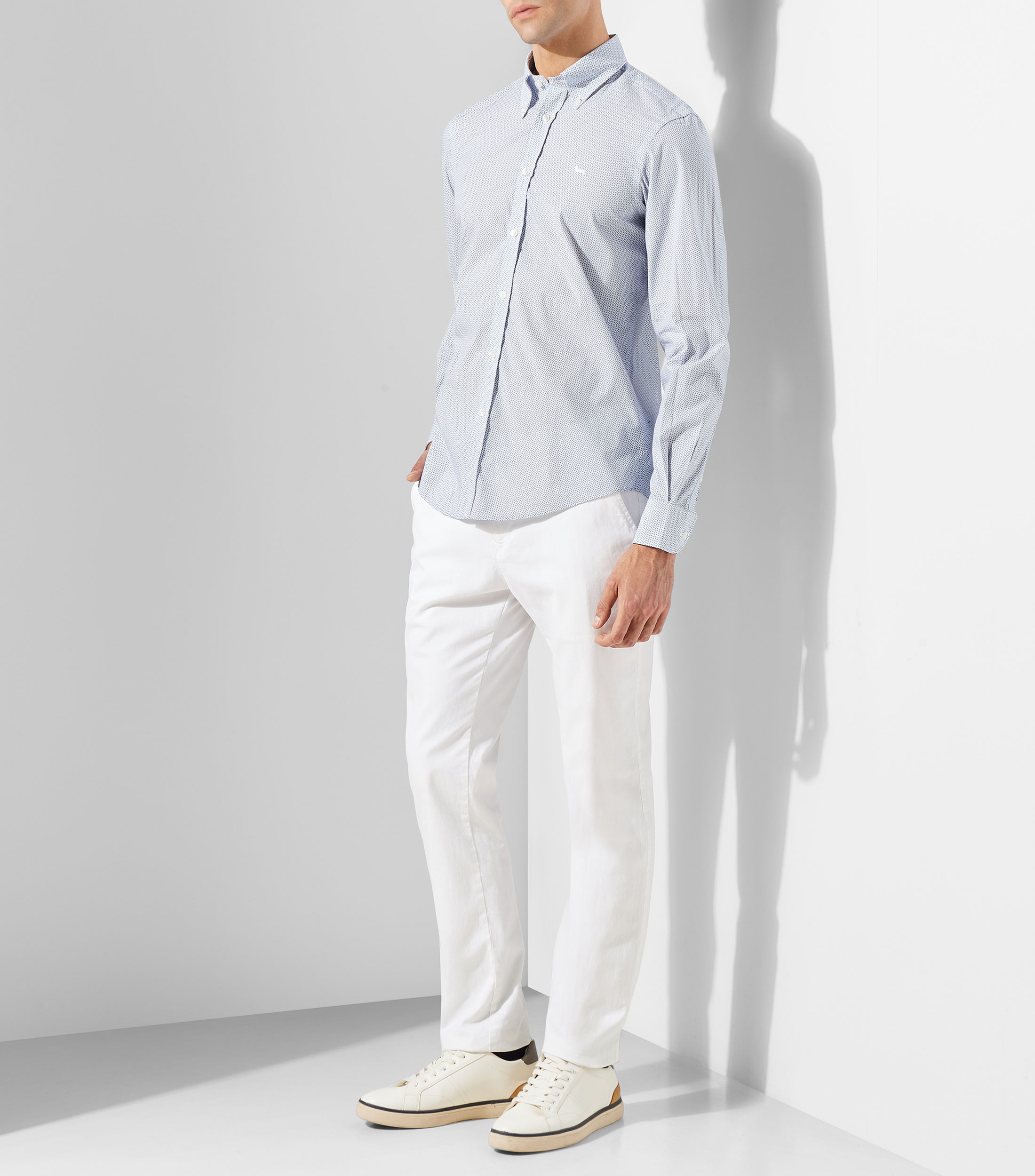 Camisa estampada manga larga Hombre